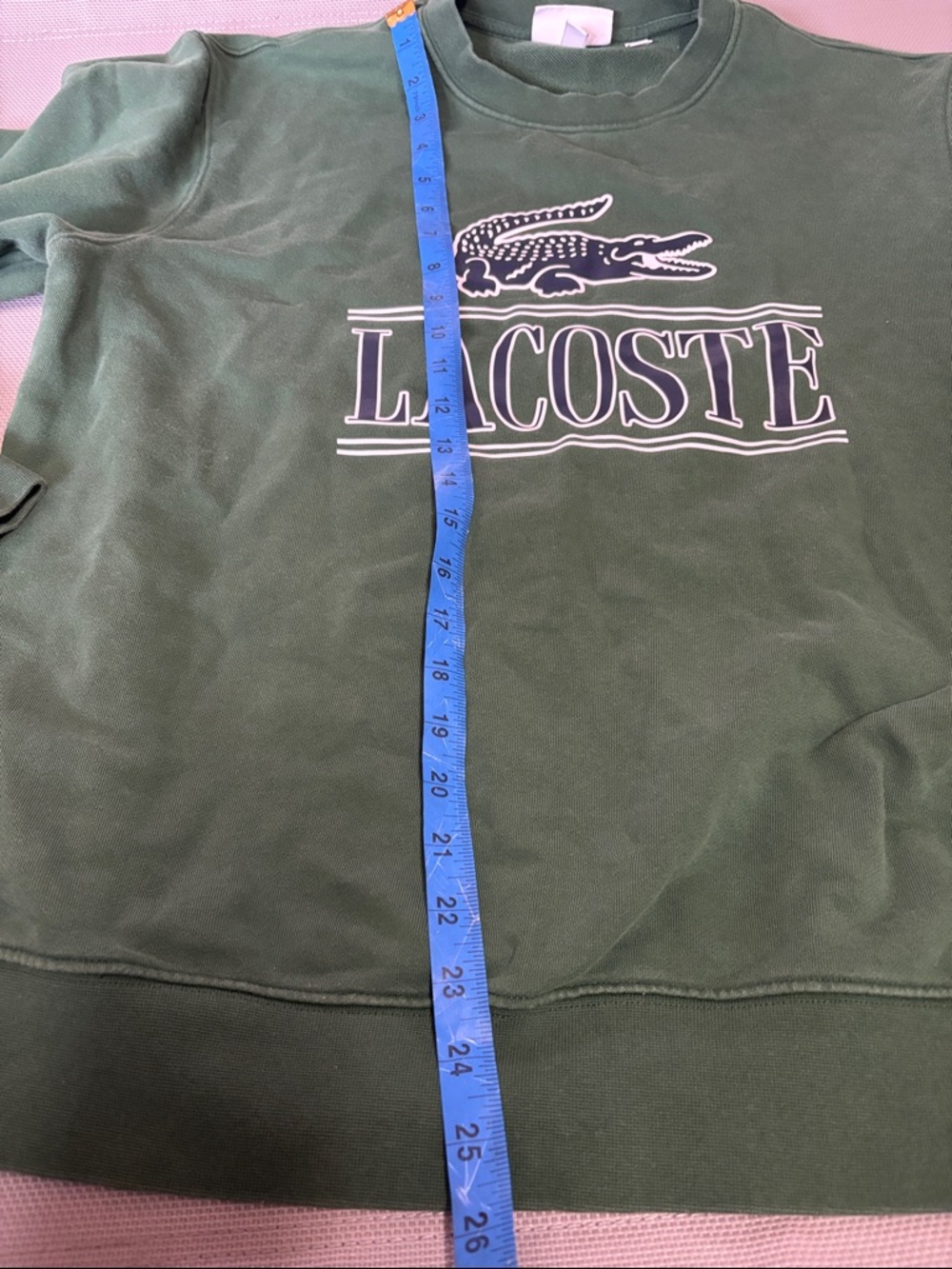 Lacoste Men's Logo Crewneck classic fit sweatshirt sz XL- Forest Green - Picture 7 of 10